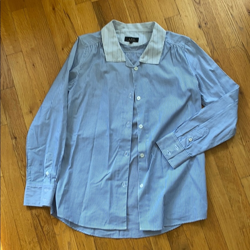 APC striped button-down shirt